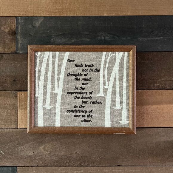 Vintage 1980’s Hand Stitched Wood Framed Qoute - Love Friendship Relationship - Picture 3 of 9